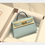 Top Hermes human handmade stichign Mini Kelly