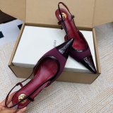 RENEE slingback pumps in satin crepe and patent leather