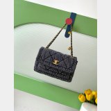 Perfect Maxi Flapbag Washed Denim AS5734 24CM Bag