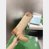 Prada Leather and canvas boots