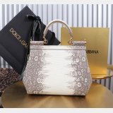 Dolce & Gabban Lizard-skin pattern Sicily handbag 20CM