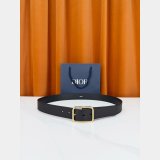 AAA+ Christian Dior Black Grained Calfskin belt 35mm