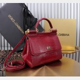 Dolce & Gabban Lizard-skin pattern Sicily handbag 20CM