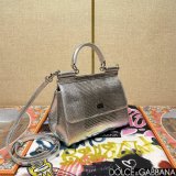 Dolce & Gabban Lizard-skin pattern Sicily handbag 20CM