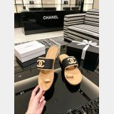 2026 CC Raffia & Lambskin Mules