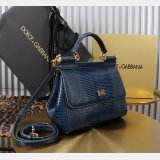Dolce & Gabban Lizard-skin pattern Sicily handbag 20CM