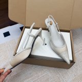 RENEE slingback pumps in satin crepe and patent leather
