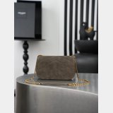 YSL LOULOU MATELASSE suede handbag in green
