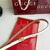 Replica Luxury Gucci Reversible thin belt 2.0CM