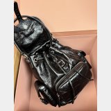 MIU MIU Crackle-finish cowhide Leather backpack Medium 5BZ043
