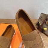 Hermes Job loafer women and Men suede shoes
