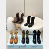 2026 Prada Leather and canvas boots