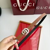 Replica Luxury Gucci Reversible thin belt 2.0CM