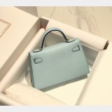 Top Hermes human handmade stichign Mini Kelly
