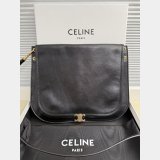 SOFT TRIOMPHE BESACE IN SUPPLE SHINY LAMBSKIN BLACK