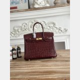 Luxury Hermes 25CM Croco Vein birkin Bag