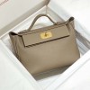 Hermes 24/24 29 Bag Clemence Leather Etoupe GHW