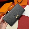 Hermes Black Epsom Bearn Long Wallet GHW