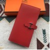 Hermes Red Epsom Bearn Long Wallet