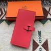 Hermes Rose Lipstick Epsom Bearn Long Wallet