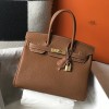 Hermes Replica Handbag Store 35CM Clemence Leather Gold