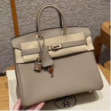 Best replica Hermes Gris Tourterlle Replica Handbag Store 25 with pristine silver hardware on the front clasp