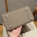 Hermes Replica Handbag Store 25CM Clemence Leather Gris Tourterlle
