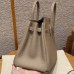 Hermes Replica Handbag Store 25CM Clemence Leather Gris Tourterlle