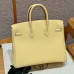 Hermes Replica Handbag Store 25CM Clemence Leather Jaume Poussin