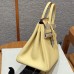 Hermes Replica Handbag Store 25CM Clemence Leather Jaume Poussin