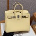 Hermes Replica Handbag Store 25CM Clemence Leather Jaume Poussin