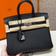 Hermes Replica Handbag Store 25CM Clemence Leather Black PHW