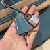 Hermes Replica Handbag Store 25CM Clemence Leather Blue Jean