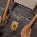 Hermes Replica Handbag Store 25CM Clemence Leather Chocolate / Gold