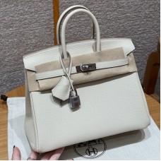 Best replica Hermes Craie Replica Handbag Store 25 with pristine silver hardware on the front clasp