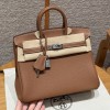 Hermes Replica Handbag Store 25CM Clemence Leather Gold PHW