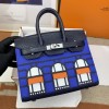 Hermes Replica Handbag Store Sellier 20cm Faubourg Madame/Matte Croco Deep Bleu /Bleu indigo/Marin Phw