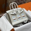 Hermes Replica Handbag Store Sellier 20cm Faubourg Matte Alligator White Togo PHW
