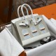 Hermes Replica Handbag Store Sellier 20cm Faubourg Matte Alligator White Togo PHW