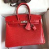 Hermes Replica Handbag Store 25 Retourne Handmade Bag In Red Lizard Leather