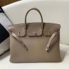 Hermes Replica Handbag Store 40cm Bag in Etoupe Togo Leather PHW