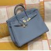 Hermes Replica Handbag Store 40cm Bag in Blue Lin Togo Leather GHW