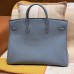 Hermes Replica Handbag Store 40cm Bag in Blue Lin Togo Leather GHW