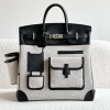 Hermes Limited Edition Black Box & Toile Geoland Cargo HAC Replica Handbag Store 40 PHW