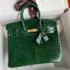 Hermes Replica Handbag Store 25 Handmade Bag In Malachite Crocodile Niloticus Shiny Skin