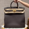 Hermes Chocolat HAC Replica Handbag Store 40cm Bag in Togo Leather GHW