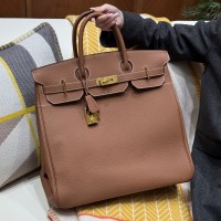 Replica Hermes Replica Handbag Store 40cm HAC in Gold Brown