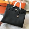 Hermes Replica Handbag Store HAC 50CM Clemence Leather Black PHW