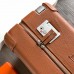 Brand stamping and identification details on the Etain replica Hermes luggage.