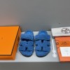 Hermes Chypre Sandal Shearling Blue